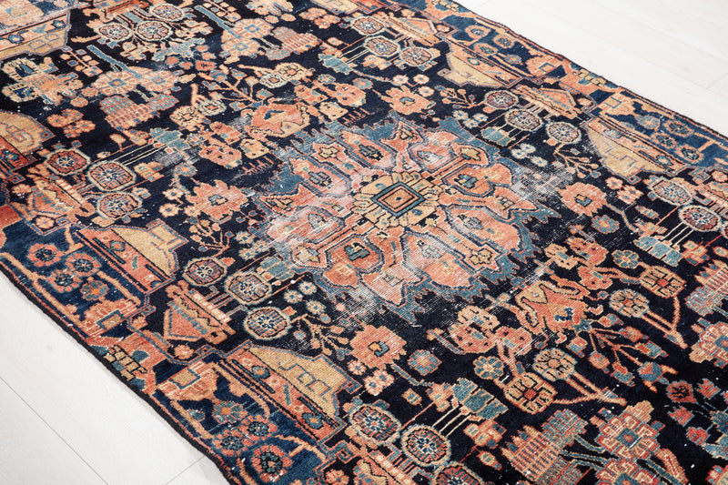 8' 3" x 4' 9" Excellent Hand-Knotted Antique Distressed Tribal Rug