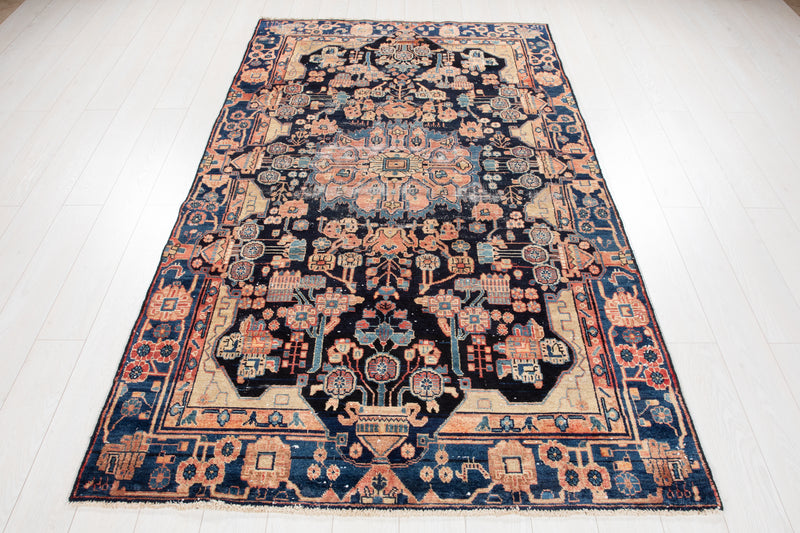 8' 3" x 4' 9" Excellent Hand-Knotted Antique Distressed Tribal Rug