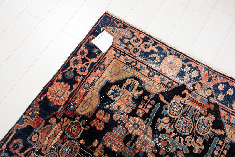 8' 3" x 4' 9" Excellent Hand-Knotted Antique Distressed Tribal Rug