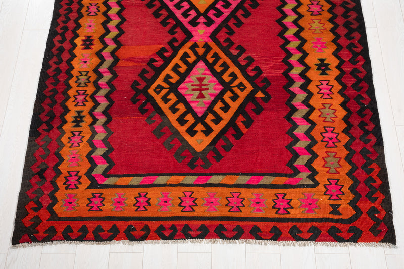 12' 7" x 5' 6" Excellent Handwoven Vintage Tribal Kilim Rug - Yasi & Fara 