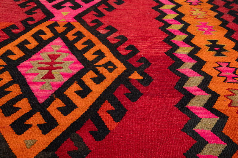 12' 7" x 5' 6" Excellent Handwoven Vintage Tribal Kilim Rug - Yasi & Fara 
