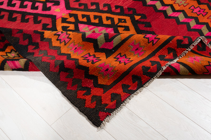 12' 7" x 5' 6" Excellent Handwoven Vintage Tribal Kilim Rug - Yasi & Fara 