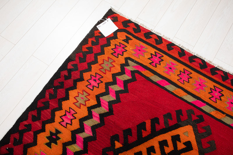 12' 7" x 5' 6" Excellent Handwoven Vintage Tribal Kilim Rug - Yasi & Fara 