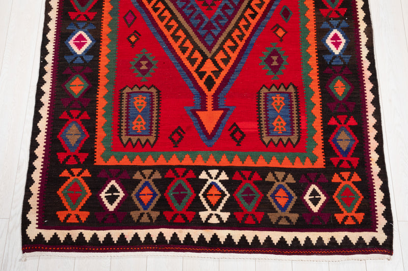 13' 3" x 5' 2" Excellent Handwoven Vintage Tribal Kilim Rug - Yasi & Fara 
