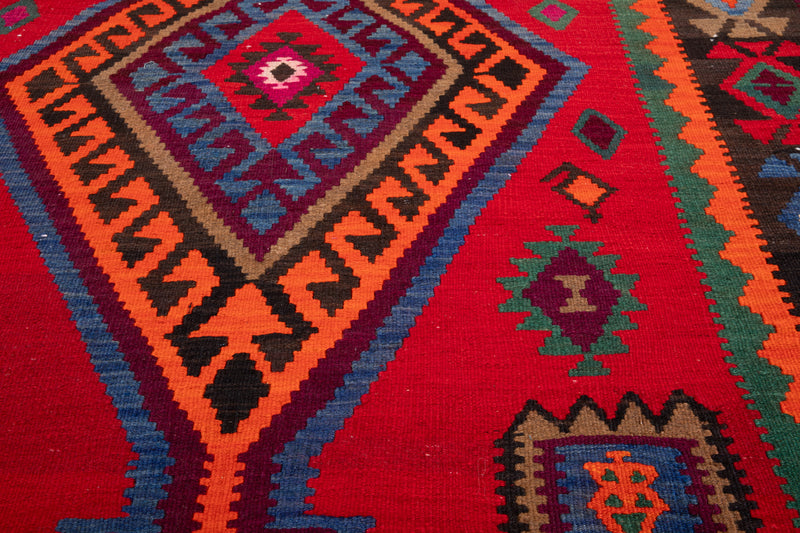 13' 3" x 5' 2" Excellent Handwoven Vintage Tribal Kilim Rug - Yasi & Fara 