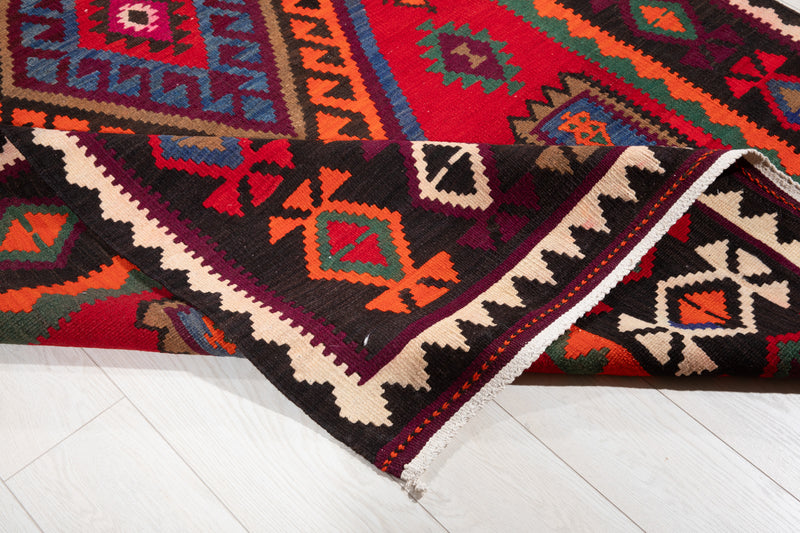 13' 3" x 5' 2" Excellent Handwoven Vintage Tribal Kilim Rug - Yasi & Fara 