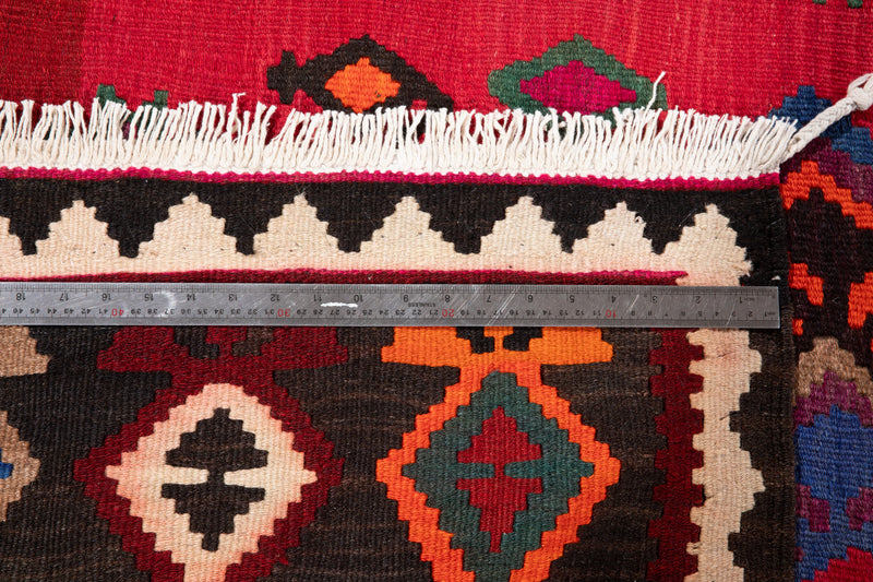 13' 3" x 5' 2" Excellent Handwoven Vintage Tribal Kilim Rug - Yasi & Fara 