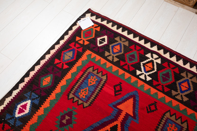 13' 3" x 5' 2" Excellent Handwoven Vintage Tribal Kilim Rug - Yasi & Fara 