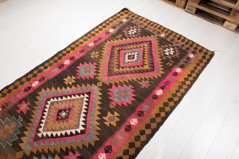 14' x 4' 2" Excellent Handwoven Collectible Vintage Tribal Runner Rug - Yasi & Fara 