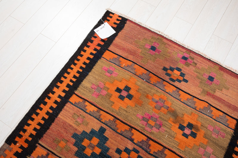 11' 7" x 4' Excellent Handwoven Vintage Tribal Kilim Runner Rug - Yasi & Fara 