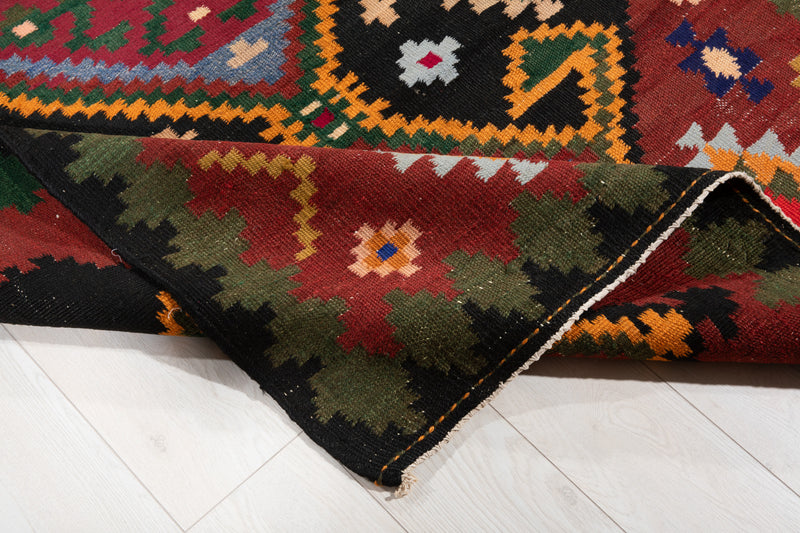 9' 3" x 4' 3" Excellent Handwoven Vintage Tribal Kilim Rug - Yasi & Fara 