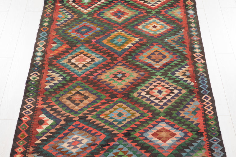9' 3" x 4' 5" Excellent Handwoven Vintage Tribal Kilim Rug - Yasi & Fara 