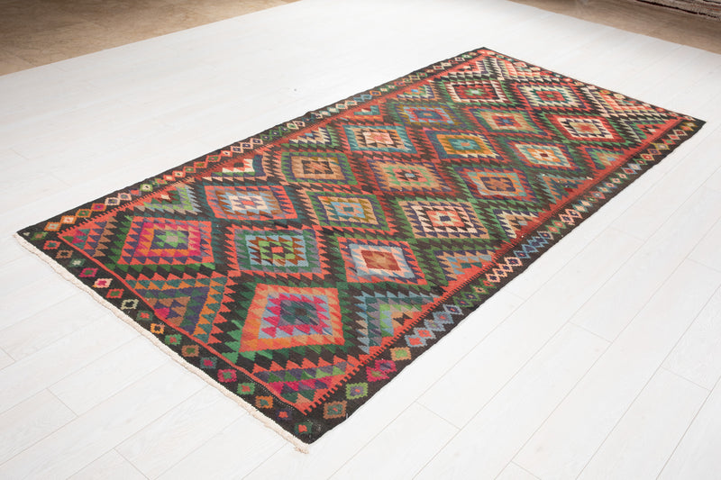 9' 3" x 4' 5" Excellent Handwoven Vintage Tribal Kilim Rug - Yasi & Fara 