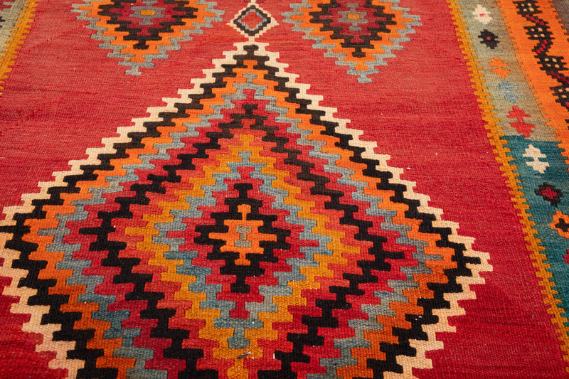 10' 1" x 4' Excellent Handwoven Vintage Tribal Kilim Runner Rug - Yasi & Fara 