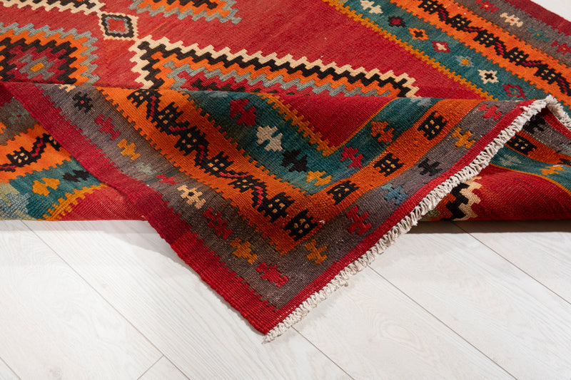 10' 1" x 4' Excellent Handwoven Vintage Tribal Kilim Runner Rug - Yasi & Fara 