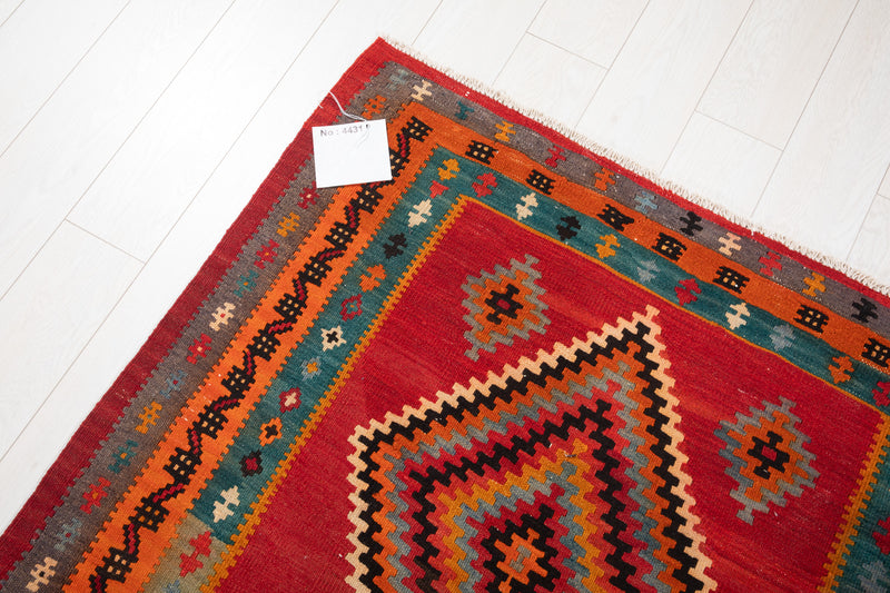 10' 1" x 4' Excellent Handwoven Vintage Tribal Kilim Runner Rug - Yasi & Fara 