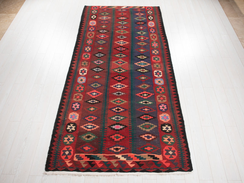 10' 6" x 5' Excellent Handwoven Vintage Tribal Kilim Rug
