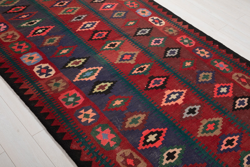 10' 6" x 5' Excellent Handwoven Vintage Tribal Kilim Rug