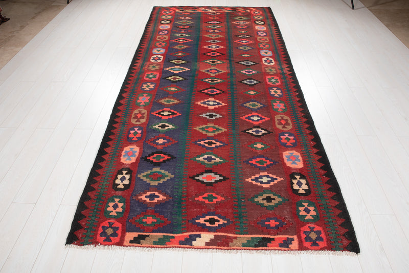 10' 6" x 5' Excellent Handwoven Vintage Tribal Kilim Rug