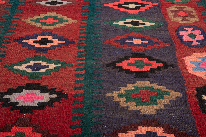 10' 6" x 5' Excellent Handwoven Vintage Tribal Kilim Rug