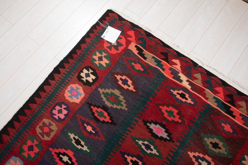 10' 6" x 5' Excellent Handwoven Vintage Tribal Kilim Rug