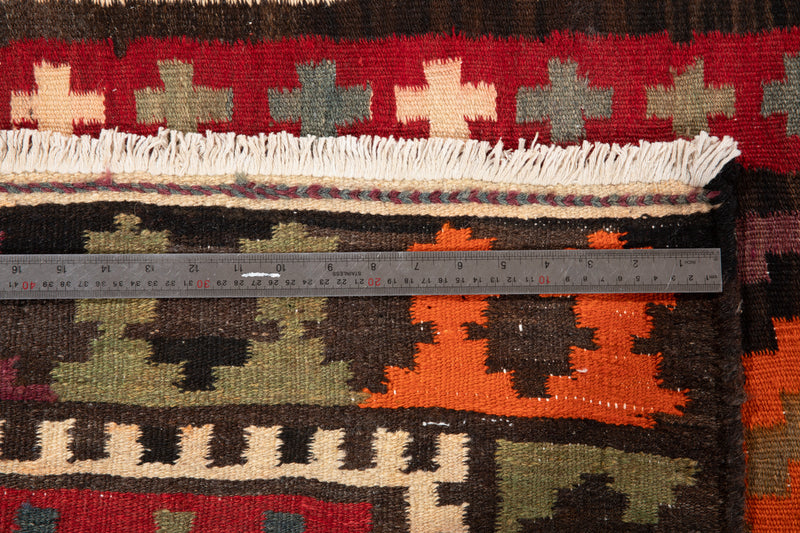 9' x 3' 6" Excellent Handwoven Vintage Tribal Kilim Runner Rug