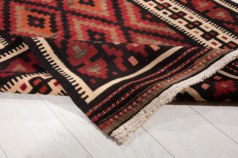 10' 4" x 3' 8" Excellent Handwoven Vintage Tribal Kilim Runner Rug