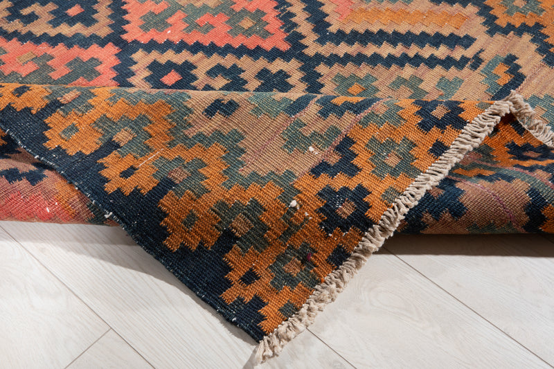 12' 1" x 3' 10" Excellent Handwoven Vintage Tribal Kilim Runner Rug