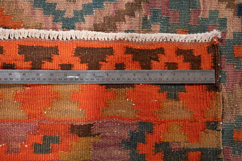 12' 1" x 3' 10" Excellent Handwoven Vintage Tribal Kilim Runner Rug