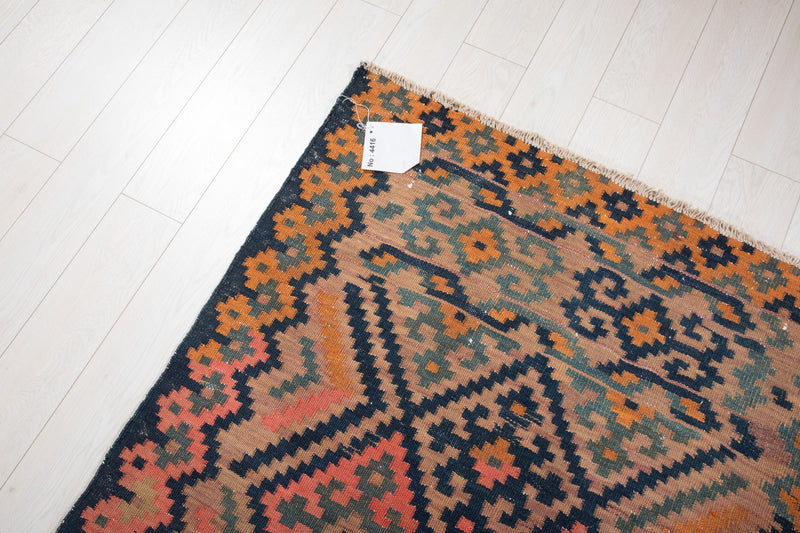 12' 1" x 3' 10" Excellent Handwoven Vintage Tribal Kilim Runner Rug