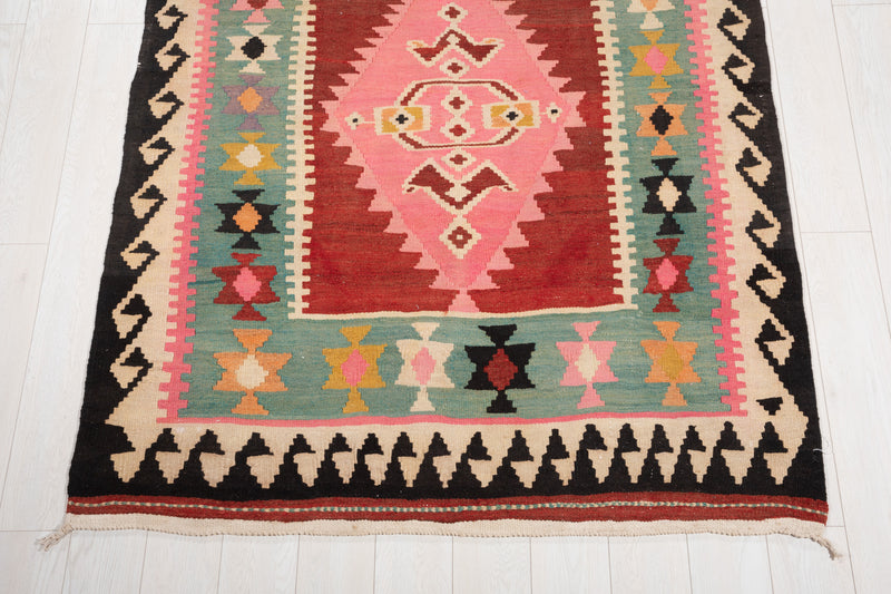 13' 3" x 4' 10" Excellent Handwoven Vintage Tribal Kilim Rug