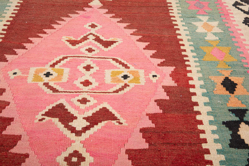 13' 3" x 4' 10" Excellent Handwoven Vintage Tribal Kilim Rug