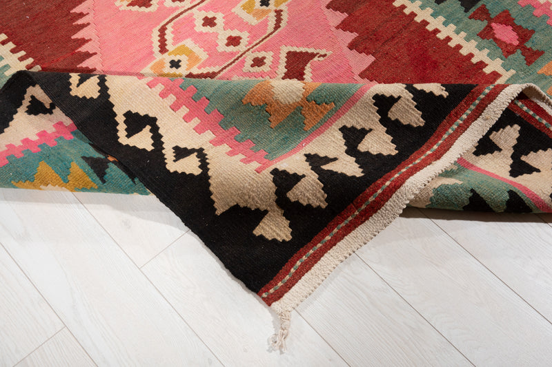 13' 3" x 4' 10" Excellent Handwoven Vintage Tribal Kilim Rug