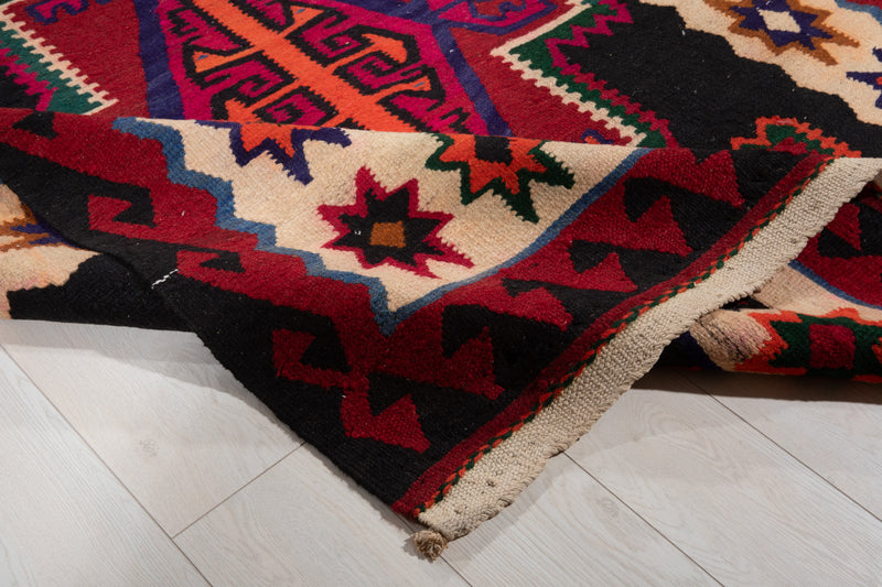 13' 5" x 5' 2" Excellent Handwoven Vintage Tribal Kilim Rug