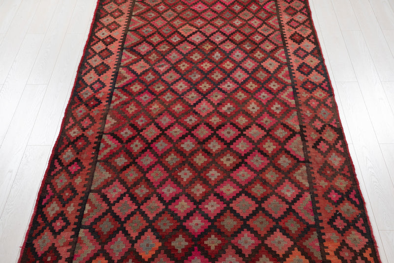 16' 5" x 5' 6" Excellent Handwoven Vintage Tribal Kilim Runner Rug