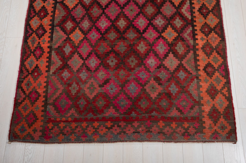 16' 5" x 5' 6" Excellent Handwoven Vintage Tribal Kilim Runner Rug