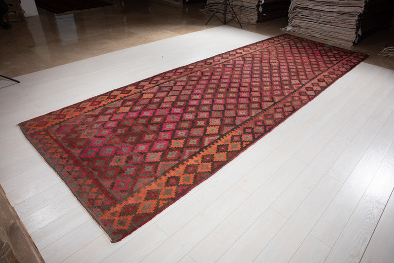 16' 5" x 5' 6" Excellent Handwoven Vintage Tribal Kilim Runner Rug
