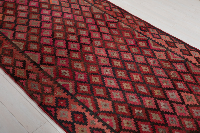 16' 5" x 5' 6" Excellent Handwoven Vintage Tribal Kilim Runner Rug