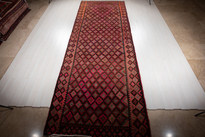 16' 5" x 5' 6" Excellent Handwoven Vintage Tribal Kilim Runner Rug