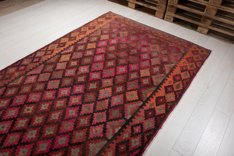 16' 5" x 5' 6" Excellent Handwoven Vintage Tribal Kilim Runner Rug