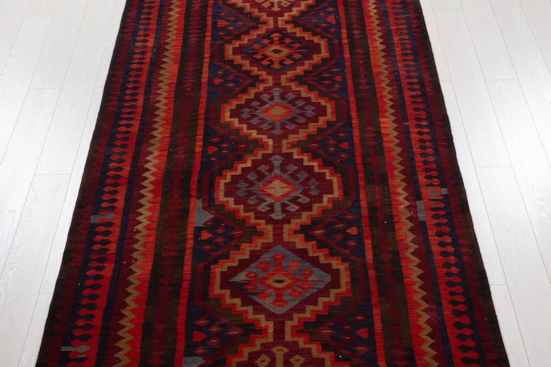 14' 7" x 4' 11" Excellent Handwoven Tribal Vintage Runner Rug