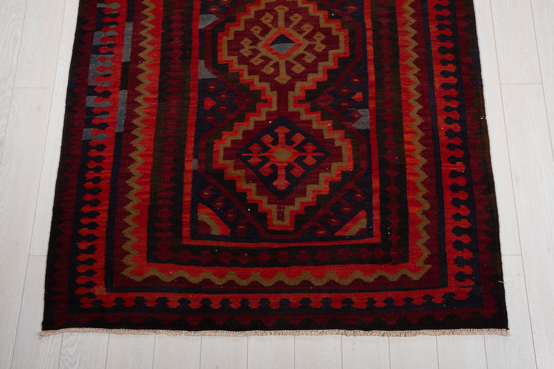 14' 7" x 4' 11" Excellent Handwoven Tribal Vintage Runner Rug