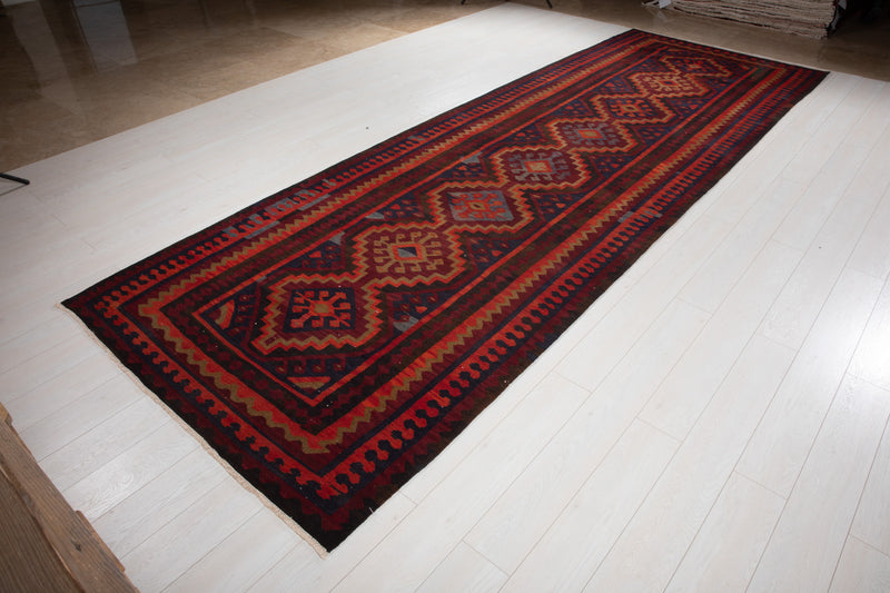 14' 7" x 4' 11" Excellent Handwoven Tribal Vintage Runner Rug