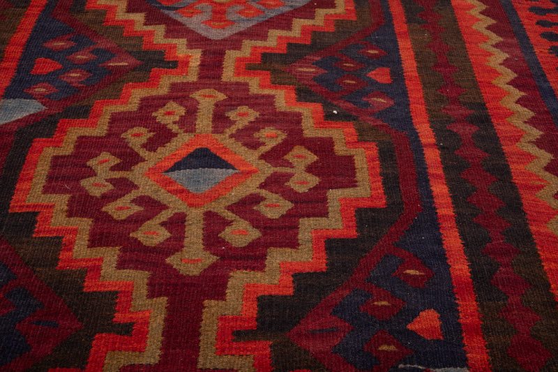 14' 7" x 4' 11" Excellent Handwoven Tribal Vintage Runner Rug