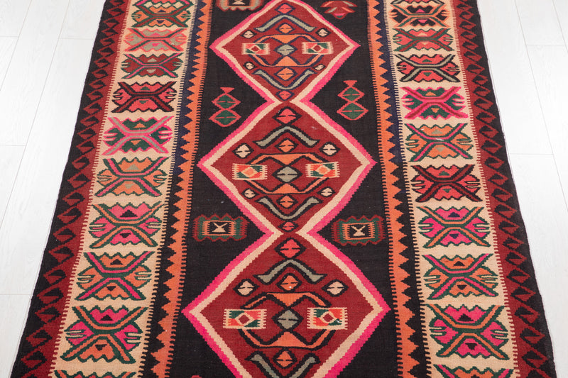 11' 8" x 4' 9" Excellent Handwoven Vintage Tribal Kilim Rug