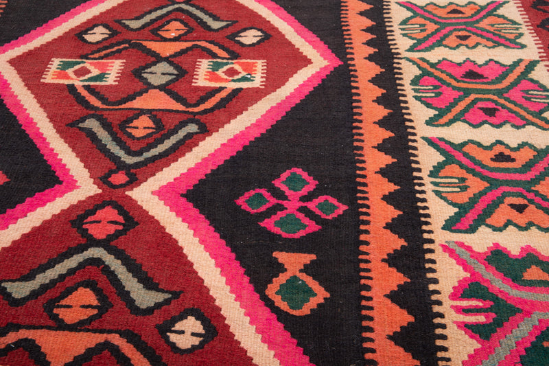 11' 8" x 4' 9" Excellent Handwoven Vintage Tribal Kilim Rug