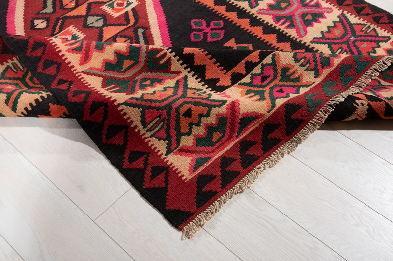 11' 8" x 4' 9" Excellent Handwoven Vintage Tribal Kilim Rug