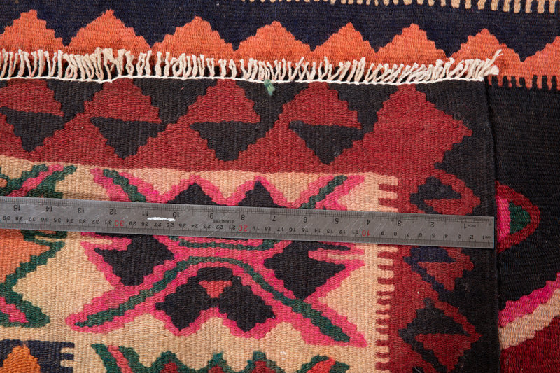 11' 8" x 4' 9" Excellent Handwoven Vintage Tribal Kilim Rug
