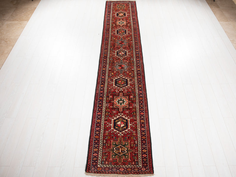 12' 9" x 2' 5" Excellent Hand-Knotted Vintage Collectible Tribal Runner Rug - Yasi & Fara 