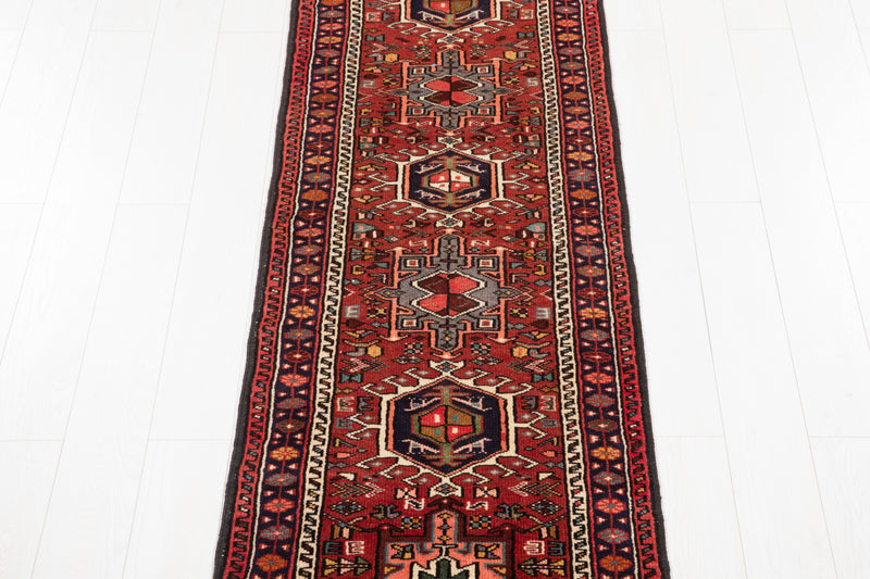12' 9" x 2' 5" Excellent Hand-Knotted Vintage Collectible Tribal Runner Rug - Yasi & Fara 